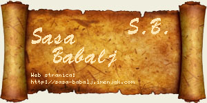 Saša Babalj vizit kartica